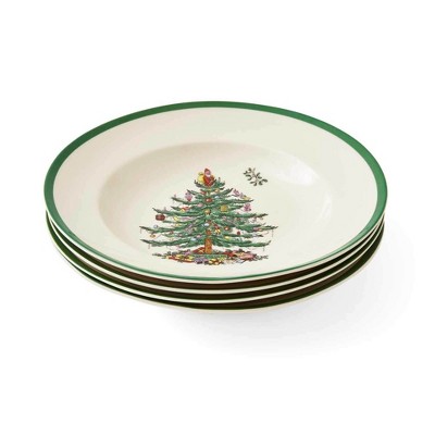 Spode Christmas Tree Soup Plates - Set of 4