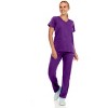 Hey Collection Women Scrubs Set 4-Way Stretch Mock Neck Top with Straight Leg Scrub Pants with Four Pockets - 4 of 4