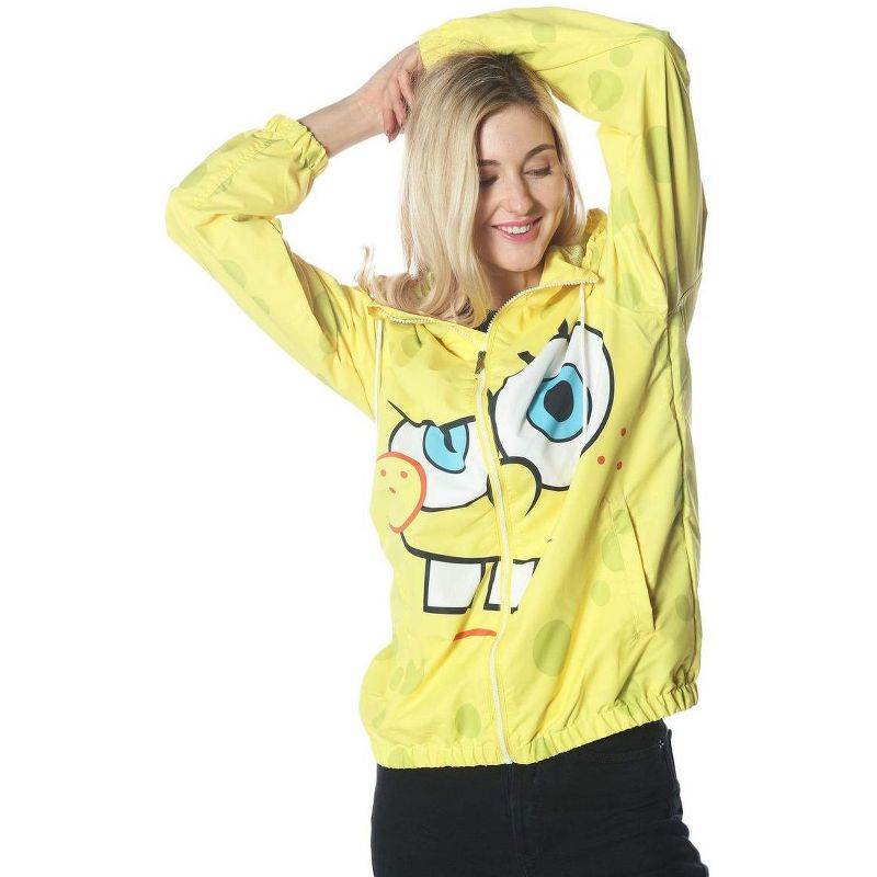 Members Only - Women's Spongebob Windbreaker Oversized Jacket, 3 of 8