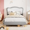 Half-Circle Color-Block Children's Bed Frame, Cute Lamb Plush Bed Suitable for Girls and Boys, Platform Bed with No Bed Box, Wooden Bed Slats - 4 of 4