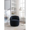 CAVINAS Teddy Fabric Swivel Accent Armchair, Barrel Chair with Ergonomic Backrest & Black Powder-Coated Metal Ring - 3 of 4