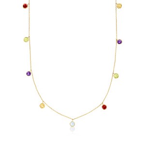 Pure Collection by Ross-Simons 2.70 ct. t.w. Multi-Stone Station Necklace in 14kt Yellow Gold - 1 of 4