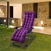 NewHome"67x22 Inch Chaise Lounger Cushion for Recliner, Rocking Chair, Sofa, and Deck Chair - Outdoor Mat"CoffeeGreyPurple&Red - 4 of 4