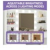 Vanity Desk With Large Lighted Mirror 10 LED Bulbs 3 Adjustable Light Modes 4 Drawers and 8 Open Storage Shelves - 3 of 4