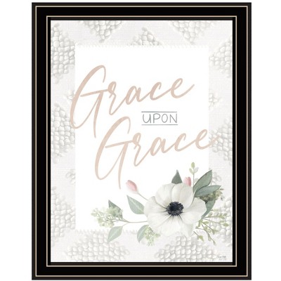 HomeRoots Grace Upon Grace Black Framed Print Wall Art