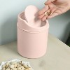 LunaLulinlk Pink 0.50 Gallon Mini Trash Can with Lid, Small Wastebasket Trash Can, Mini Countertop Trash Can, Rotating Trash Can - 2 of 4