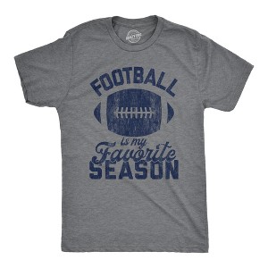 Mens Football Is My Favorite Season T Shirt Funny Big Game Sunday Graphic Novelty Tee - Crazy Dog Men's T Shirt - 1 of 4