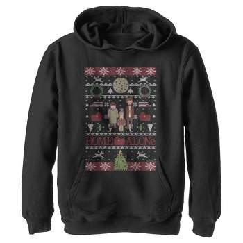 Boy's Home Alone Characters Ugly Sweater Pull Over Hoodie