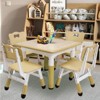 Kids Table & 4 Chairs Set, Height Adjustable Arts & Crafts Desk for Ages 2-10, Non-Slip Legs, Max 300lbs for Classrooms, Daycares, Home - 2 of 4