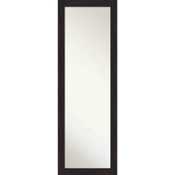 18" x 52" Non-Beveled Furniture Espresso Narrow Full Length on The Door Mirror - Amanti Art