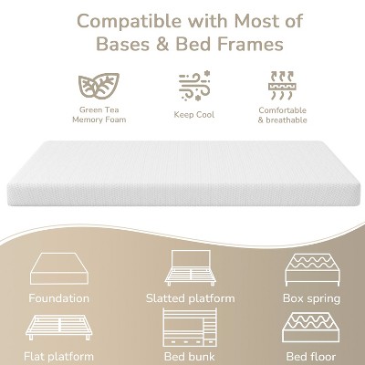 King Size White Gel Memory Foam Mattress with Polyester Blend Cover