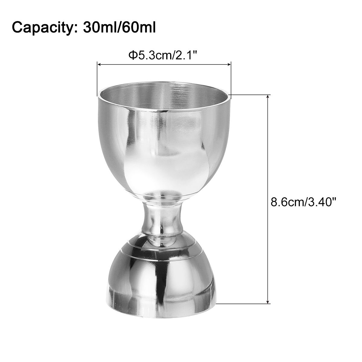 Unique Bargains Home Use Stainless Steel Cocktail Jigger with Measurements - thumbnail 6