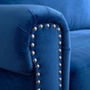 Orinda Sofa Chaise Blue - Buylateral: Velvet Upholstery, Chrome Legs, Nailhead Trim - 4 of 4