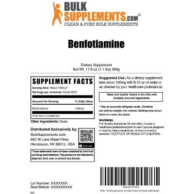 BulkSupplements Benfotiamine Powder