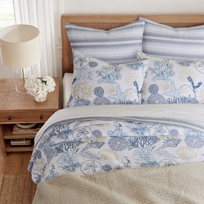 Serena Sea Striped Cotton Euro Sham Set of 2