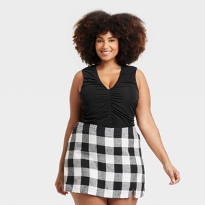 Women's Mesh Ruched Tank Top - A New Day™ - 1 of 3
