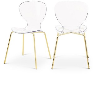Meridian Furniture,Clarion Gold Metal Dining Chair, Set of 2 - 1 of 4