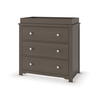 Child Craft Harmony 3 Drawer Dresser with Removable Changing Table Topper, Ample Storage, Anti-Tip Kit Included to Prevent Tipping, Baby Safe Finish