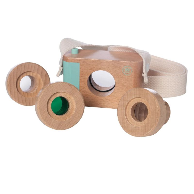 Manhattan Toy Natural Historian Wooden Camera Pretend Time Play with Clear, Green and Kaleidoscope Lenses, 4 of 13