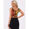 INSPIRE CHIC Women's Metallic Sequin Sparkle Sleeveless Party Crop Tank Top - 4 of 4