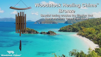 Medium Silver Aluminum Healing Wind Chime with Ash Wood Top