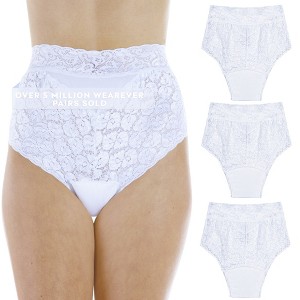 3-Pack Wearever Women's Lovely Lace Regular Absorbency Incontinence Panties - 1 of 4