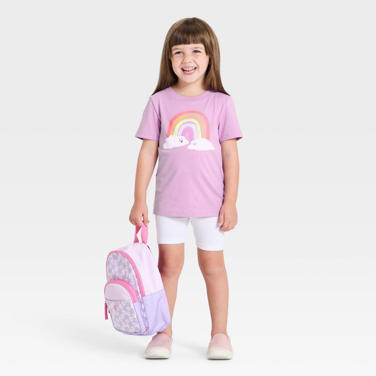 Toddler Girls' Classic Rainbow Graphic T-Shirt - Cat & Jack™ Purple - thumbnail 4