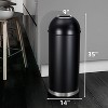 65L/17 Gallon Heavy Duty Stainless Steel Tall Commercial Trash Can, Push Lid Kitchen Waste Bin, for Home Office Restaurant - 4 of 4