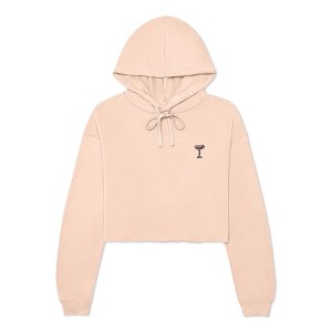 Dalix Espresso Martini Embroidered Hoodie Fleece Long Sleeve Cropped Sweatshirt Pullover Womens - 1 of 4