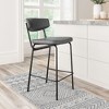 Counter Stool – 36.2" H With Vintage Black Faux Leather Seat & Powder-Coated Steel Frame (Set of 2) By Zuo Modern - 3 of 4
