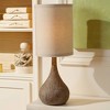 360 Lighting Chalane Rustic Table Lamp 31 1/4" Tall Antique Bronze Hammered Gourd Natural Linen Cylinder Shade for Bedroom Living Room Bedside Office - image 2 of 4