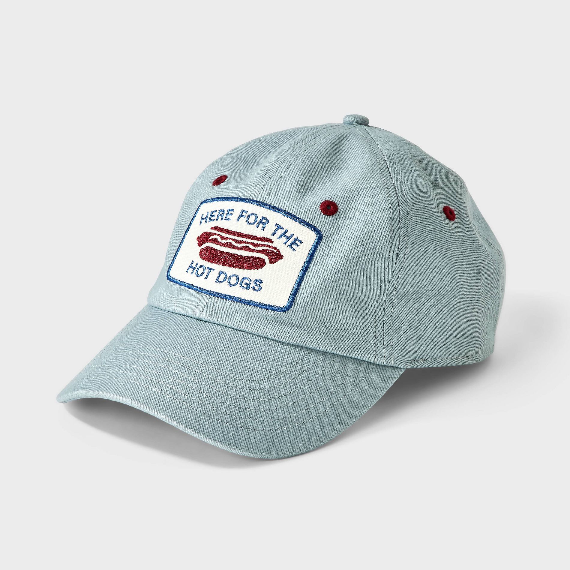 Men's 6 Panel Here For The Hot Dogs Baseball Hat - Goodfellow & Co™ Blue
