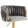PAGED Set of 2 Upholstered Counter Height Bar Stools Vintage Barstools with Footrest for Kitchen Island, Dining Room - 3 of 4