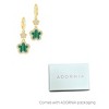 Adornia 14k Gold Plated Green CZ Clover Earrings - 3 of 4