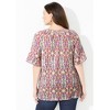 Catherines Women's Plus Size Seasonless Gauze Peasant Top - 3 of 4