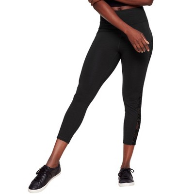 Adore Me Women's Luna Lace 7/8 Legging Activewear XL / Noir Black.