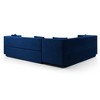Luxurious 100.8 Velvet Upholstered L-Shaped Corner Sectional Sofa with Vertical Channel Tufting, Gold Base, and 4 Pillows - 4 of 4
