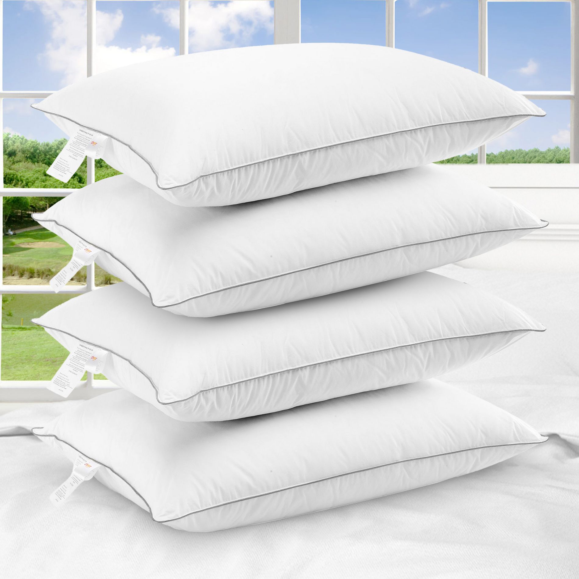 Cheer Collection Set of 4 Standard Size Down Alternative Pillows (20" x 28")