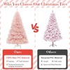 Pink Artificial Christmas Tree Hinged Full Fir Tree with  Metal Stand - 4 of 4