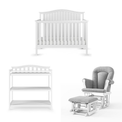 Child Craft Hampton Arch Top Crib and Changing Table Nursery Set, 2-Piece, Includes 4-in-1 Convertible Crib and Changing Table