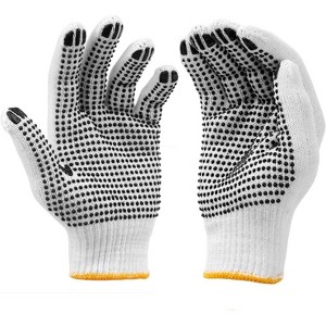 Paaaawaters 12Pairs Grip Safety Work Gloves Anti-slip Dots Bulk Gloves Moist Cotton Knit Gloves for Garage Warehouse - 1 of 4