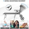 Tangkula Patio Recliner Chair Outdoor Adjustable Folding Chaise Lounge Chair w/ 2 Wheels - 4 of 4