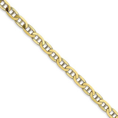 Black Bow Jewelry 10k Yellow Gold 3.75mm Solid Concave Anchor Chain Bracelet