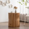 Retro Fashion Style Cylindrical Side Table with Vertical Texture Relief Design,Suitable for Living Room,Office,and Dining Room - 3 of 4