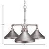 Toltec Lighting Vintage 3 - Light Chandelier in  Aged Silver with 10" Aged Silver Cone Metal Shade Shade - 2 of 2