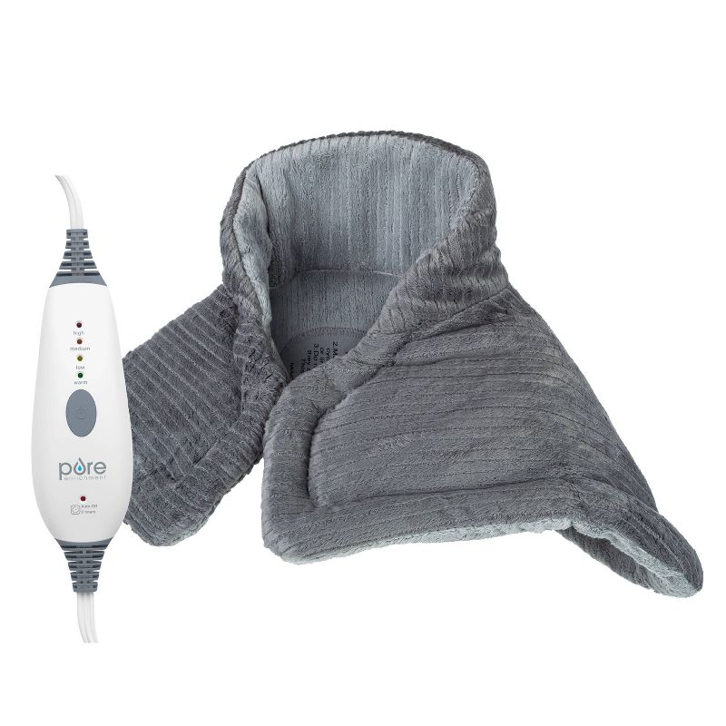 Pure Enrichment PureRelief  with 4 Heat Settings and Magnetic Closure Neck and Shoulder Heating Pad  - 14&#34; x 22&#34; - Charcoal Gray, 5 of 11