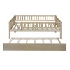 Whisen Twin Size Wood Daybed with Space-Efficient Trundle and Fence Guardrails, Sturdy Structure - 3 of 4