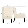 Costway Armless Accent Fabric Leisure Chair w/Rubber Wood Legs Gray\Beige\ Print - 3 of 4