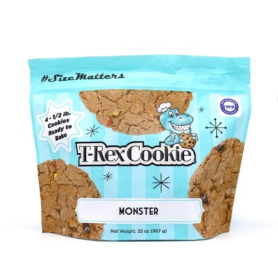 T-Rex Cookie Frozen Monster Cookie Dough - 32oz/4pk