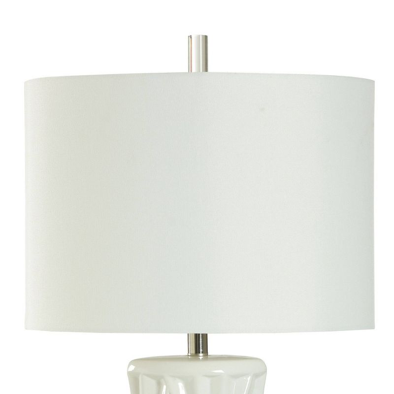 Val Pure Abstract Art Deco Table Lamp Gloss White Finish - StyleCraft, 4 of 8